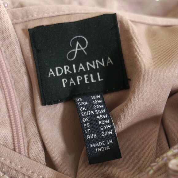 Adrianna Papell Peach Pink Embellished Chiffon Gown - Picture 10 of 10